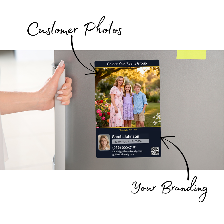 Sample personalized realtor photo magnet